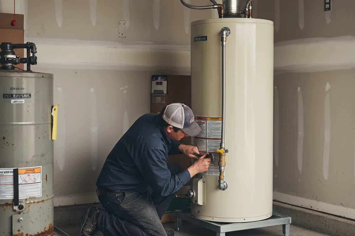 Water heater and shutoff valve replacement in Clayton